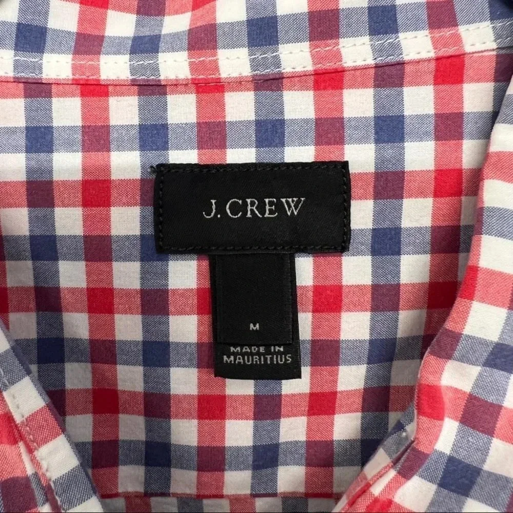 J.Crew 100% Cotton Blue Red‎ Check Men's Shirt Size M